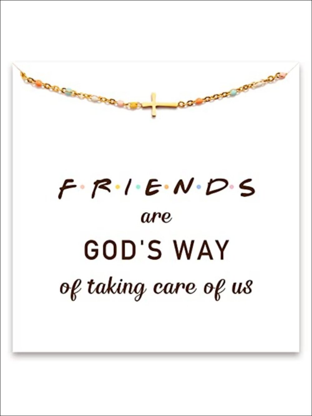 18K Gold Plated Brass Cross Cuff Bracelet with Message Card Gift for Friend